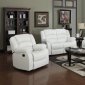 G947 Motion Sofa & Loveseat in White Bonded Leather by Glory