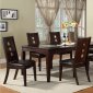 Dark Brown Finish Modern Dining Table w/Glass Inserts & Options