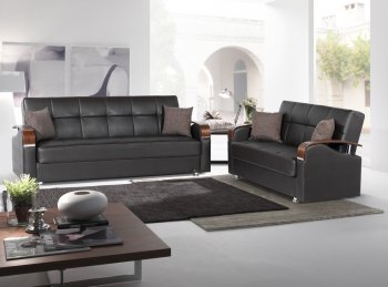 Soho Sofa Bed in Brown Bonded Leather by Rain w/Optional Items [RNSB-Soho Bonded Brown]