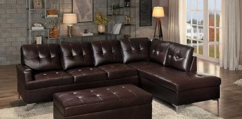 Barrington Sectional Sofa 8378 in Brown PU by Homelegance [HESS-8378BRW Barrington]