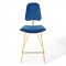 Ponder Bar Stool Set of 2 in Navy Velvet by Modway