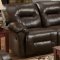 Brown Bonded Leather Modern Double Reclining Sofa & Loveseat Set