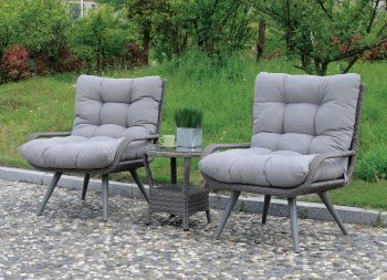 Glendive Outdoor Patio 3Pc Set CM-OT2133 in Gray [FAOUT-CM-OT2133-Glendive]