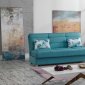 Romano Sofa Bed in Blue Fabric by Casamode