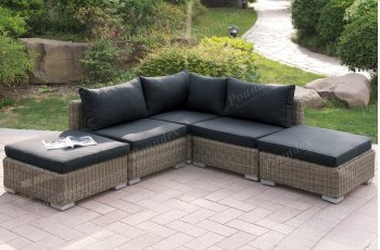 416 Outdoor Patio 5Pc Sectional Sofa Set by Poundex w/Options [PXOUT-416]