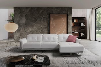 Sofia Sectional Sofa in White Leather by ESF [EFSS-Sofia]