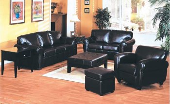 Modern Black Bycast Leather Living Room Set [AMS-21-5620]