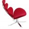 Red Velour Microfiber Contemporary Lounge Swivel Chair