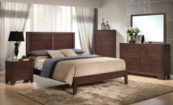 Alisa Bedroom 5Pc Set in Dark Merlot by Global w/Options [GFBS-Alisa]