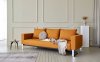 Cassius Quilt Sofa Bed Orange Fabric w/Chrome Legs by Innovation