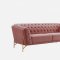 Aiken Sofa & Loveseat Set in Salmon Velvet Fabric by VIG