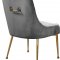 Owen Dining Chair 744 Set of 2 Grey Velvet Fabric by Meridian