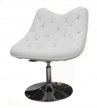 Sandy Swivel Chair in White Leatherette by Whiteline Imports [WLCC-Sandy White]