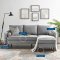 Revive Sectional Sofa in Light Gray Fabric by Modway