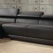 Melody Sectional Sofa in Black Leather by Whiteline Imports