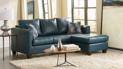 3007 Sectional Sofa in Teal Bicast