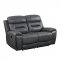 Lamruil Motion Sofa LV00072 in Gray Leather by Acme w/Options