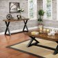 Nikki Coffee & 2 End Table Set CM4612 in Oak w/Options