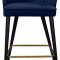 Cassie Counter Stool 793 Set of 2 Navy Velvet Fabric - Meridian