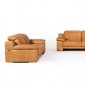 Evergreen Sofa Set 3Pc in Cognac Full Leather by VIG