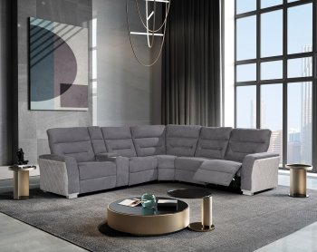 U2682 Mist/Ash Power Motion Sectional Sofa by Global [GFSS-U2682 Mist Ash]