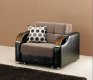 Caprio Chair Bed in Brown Chenille Fabric