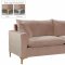 Naomi Sofa 633 in Pink Velvet Fabric by Meridian w/Options