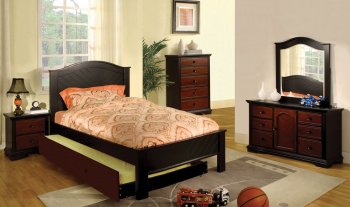 CM7916PW Aila Kids Bedroom in Cherry & Black w/Options [FABS-CM7916CB Aila]