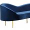 Ritz Sofa 659 in Navy Velvet Fabric by Meridian w/Options