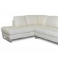 Beige Bonded Leather Valentino Sectional Sofa w/Metal Legs