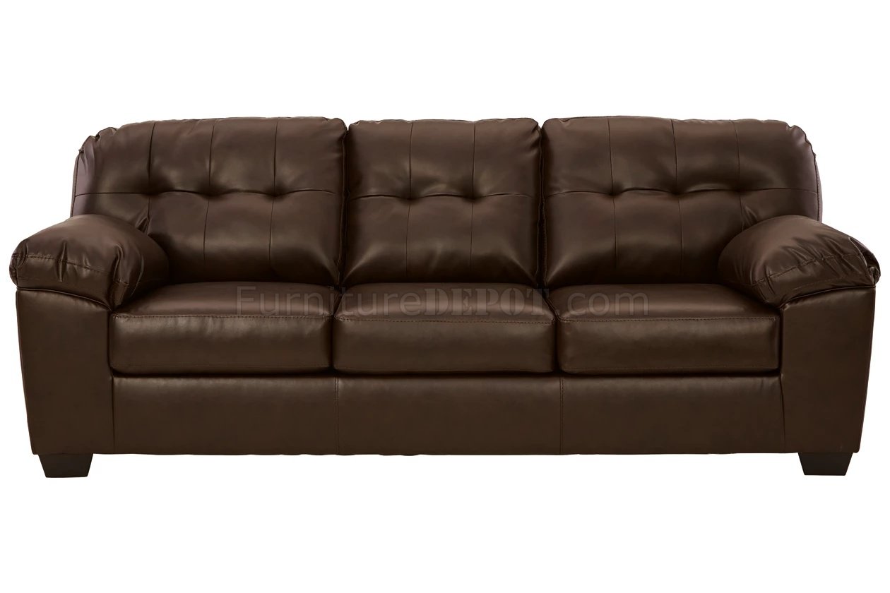 Donlen Sofa & Loveseat Set 59704 Chocolate Faux Leather - Ashley