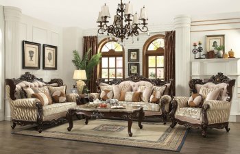 Shalisa Sofa 51050 in Beige Fabric & Walnut by Acme w/Options [AMS-KD51050-Shalisa]