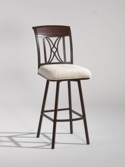 Autumn Rust Frame & Beige Fabric Seat Set of 2 Barstools