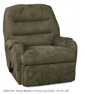 Olive Fabric Elegant Modern Handle Rocker Recliner