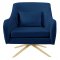 Paloma Accent Chair 585 in Navy Velvet Fabric by Meridian