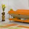 Orange Micrifiber Modern Covertible Sofa Bed w/Optional Chair