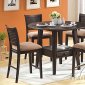 Walnut Finish Counter Height Modern 5Pc Dinette Set