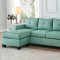 Phelps Sectional Sofa & Ottoman 9789TL in Teal by Homelegance