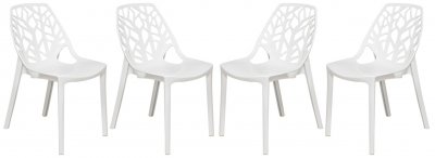 Cornelia Set of 4 Dining Chairs C18SW in White by LeisureMod