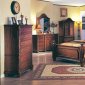 Traditional Style Walnut Finish Bedroom