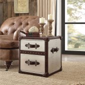 Aberdeen Accent Table 82292 in Vintage Brown & Aluminum by Acme