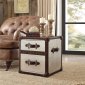 Aberdeen Accent Table 82292 in Vintage Brown & Aluminum by Acme