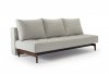 Supremax Quilt Sofa Bed in Natural w/Wood Legs by Innovation