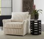 Olsen Swivel Accent Chair in Ivory Fabric by Klaussner