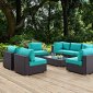 Convene Outdoor Patio Sofa Set 8Pc 2205 Choice of Color - Modway