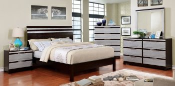 Euclid CM7205 5Pc Bedroom Set in Silver and Espresso Finish [FABS-CM7205-CM7206-Euclid]