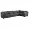 Sasha Sectional Sofa 5Pc 551681 Barely Black Coaster w/Options