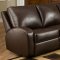 Mahogany Bonded Leather Double Reclining Sofa & Loveseat Set