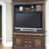 Antique Style Vintage Dark Walnut Finish Andria Estate Wall Uni