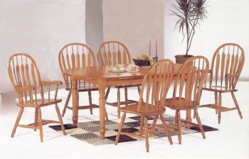 Classic Oak Finish Dinette with Solid Wood Top Table [CRDS-114-5372]